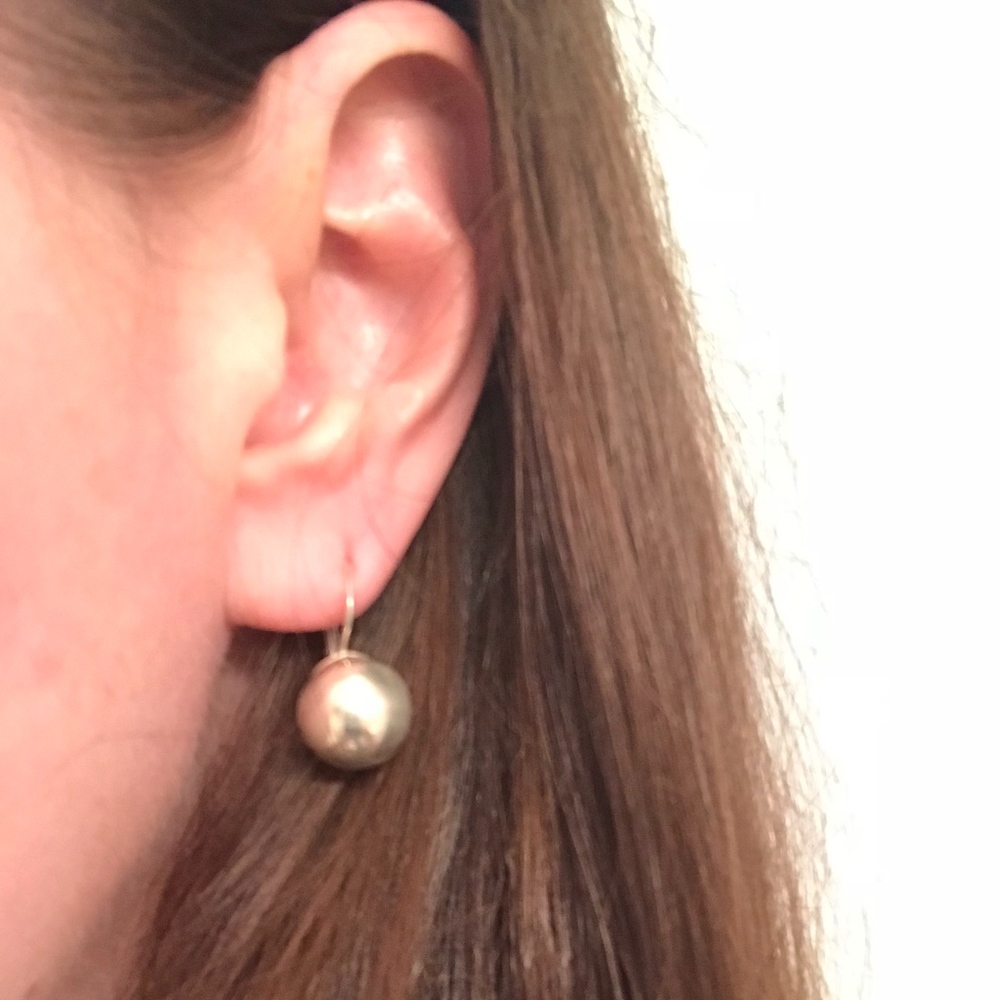 STERLING SILVER ball earrings w/ lever-backs!